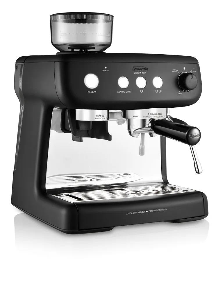 Barista經典義式濃縮咖啡機 Max 碳鋼黑售價2萬2,900 元。業者提供