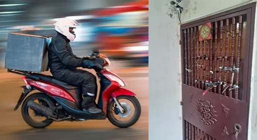 超詭異!外送員送餐驚見「大門插滿剪刀利刃」 警曝恐怖原因