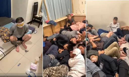 台版柬埔寨骇人影片曝光!肉票全遭头脚相铐捆绑 抹布塞嘴胶带贴眼恐怖静默