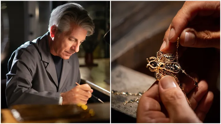 冬晨之境淡香精精鐫鎏金蜂印瓶，是與法國巴黎珠寶工作室L’Atelier Truscelli合作打造。品牌提供