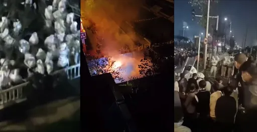 富士康鄭州廠連夜抗爭　萬人與警對峙影像曝光