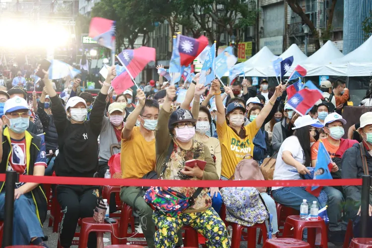 蔣萬安競選總部現場。朱世閎攝