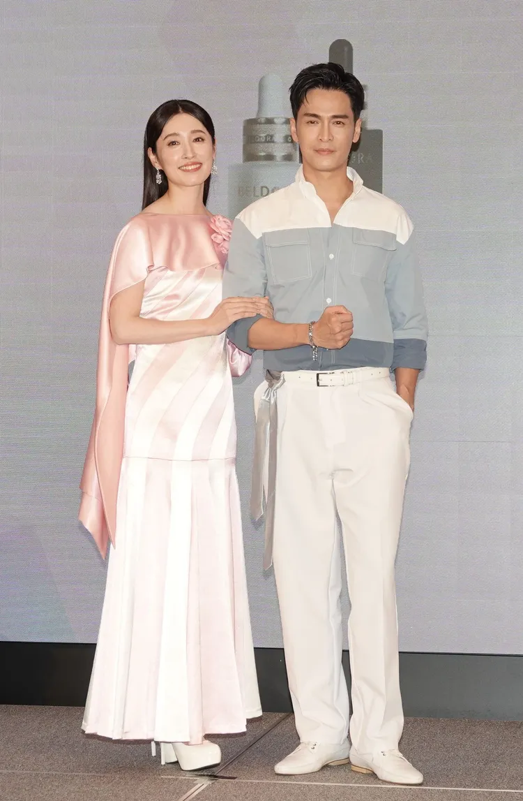 Gino和田中千繪今出席保養品活動。陳德興攝