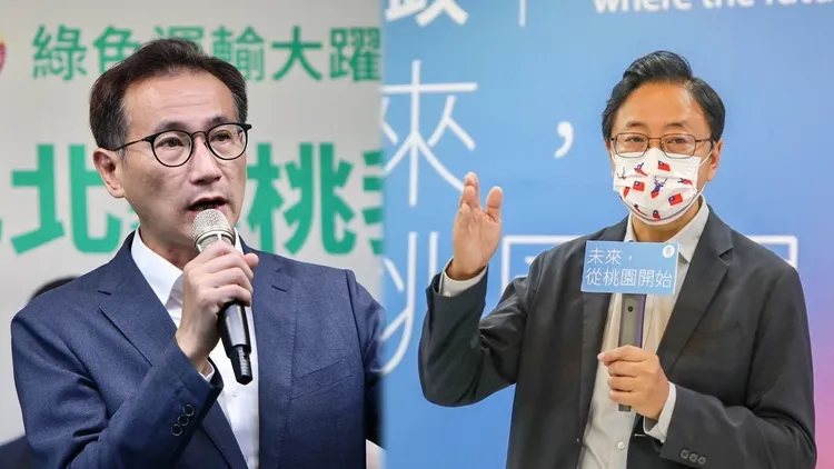 桃園市長選戰呈現藍綠對決態勢，民進黨鄭運鵬、國民黨張善政。資料照片