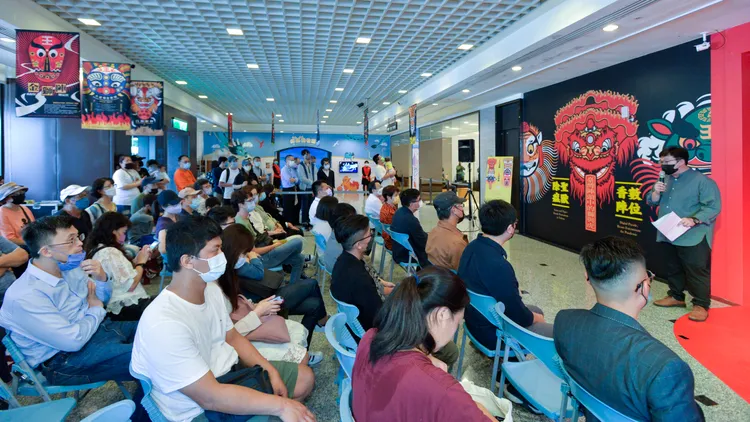 「數位香陣・聖獸除瘟：臺灣陣頭中的獅與虎」展出傳統獅陣文化。宜蘭傳藝園區提供