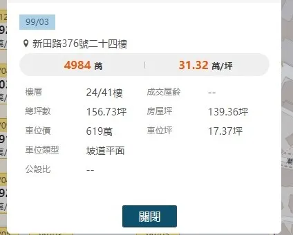 該戶過去交易內容。翻攝樂居網
