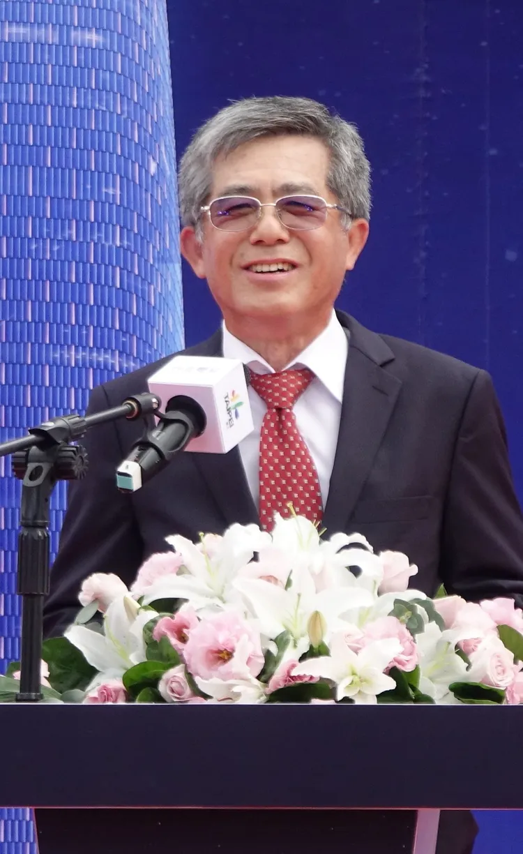 台北雙星董事長許崑泰因確診，由台北雙星副董事長蔡明賢代表致詞。莊宗達攝