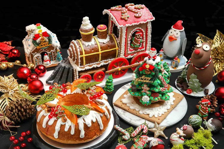 多款繽紛烘焙糕點，洋溢滿滿節慶氛圍。台北晶華提供