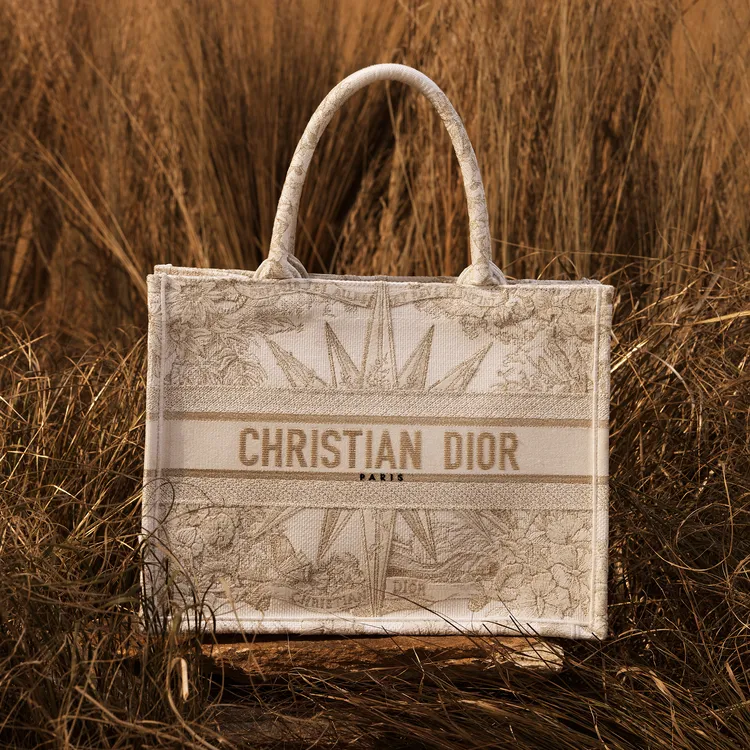 Dior Book Tote金色無限之夢刺繡小型托特包，10萬元。品牌提供