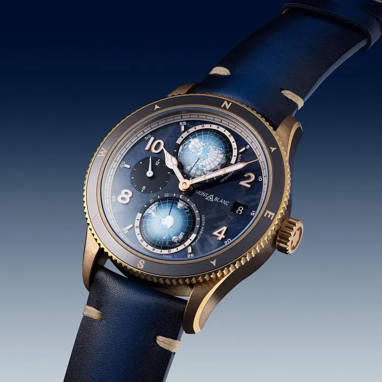 1858系列Geosphere零氧限量款計時腕錶，限量1786只，21萬6200元。翻攝montblanc IG