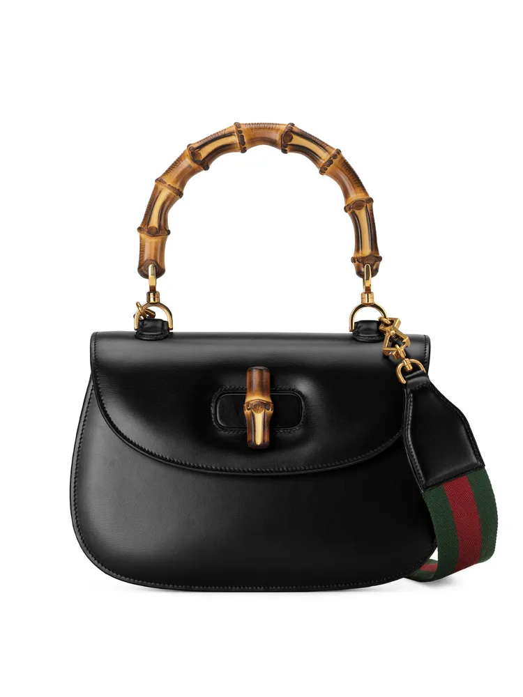 黑色Gucci Bamboo 1947竹節包，17萬500元。品牌提供