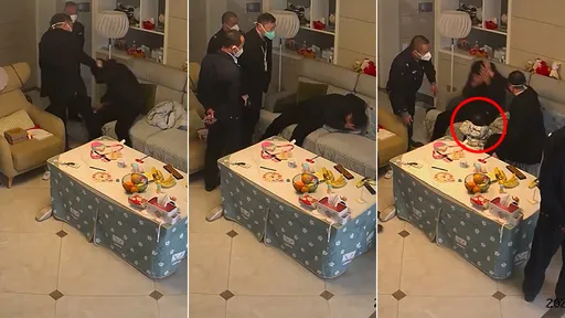 影片｜肖想解封！中國官方派4人「闖宅毆屋主」　幼兒心疼肉身護爸爸