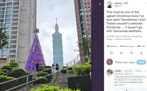 被老外嫌酸信義區聖誕樹 統一時代百貨:本月中旬才會完工