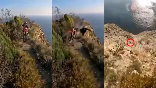 驚悚影片｜騎機車挑戰山脊小徑　資深車手墜101公尺懸崖慘死