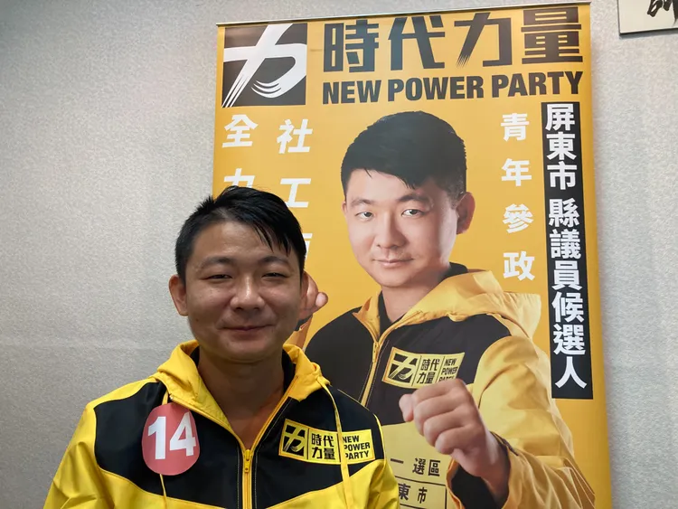 李承育是年輕政治素人，初嘗選戰滋味，感受各界肯定新人從政。陳宏銘攝