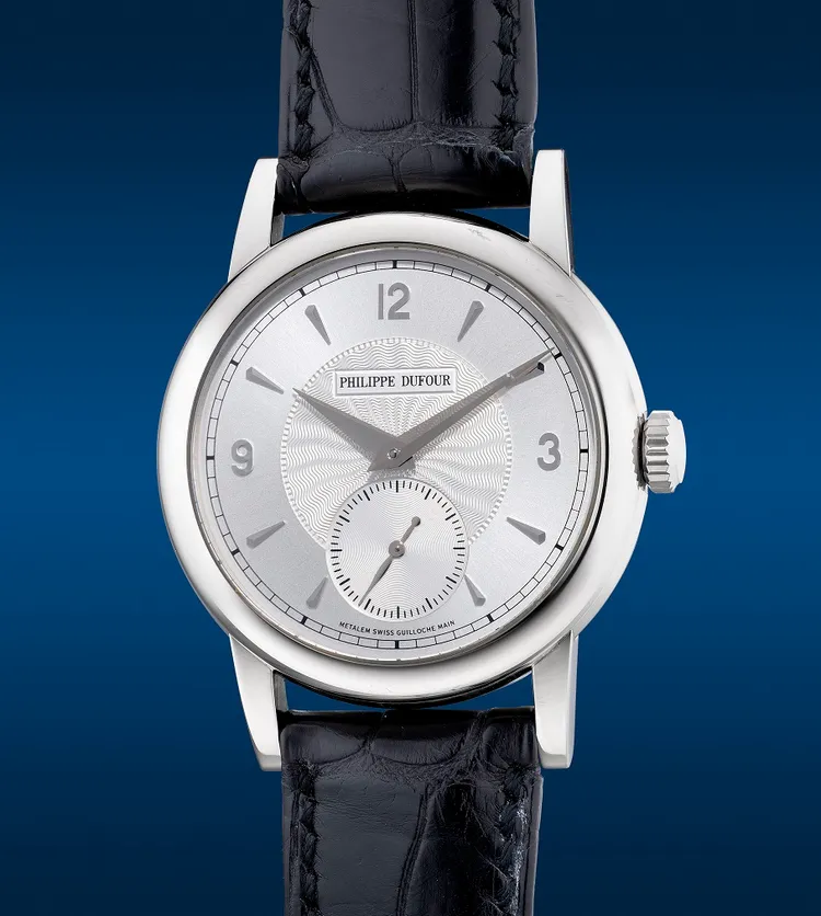 Philippe Dufour，「Simplicity」型號，白金小三針腕錶。