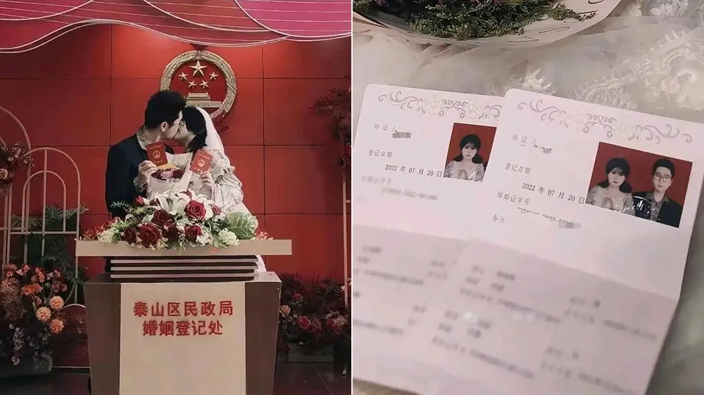 人夫今年7月結婚，但老婆上學後就外遇。翻攝自微博