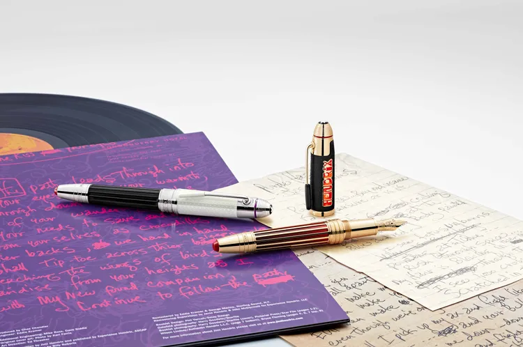 著名人物系列致敬傳奇電吉他手Jimi Hendrix限量1942鋼筆（右），13萬元。品牌提供