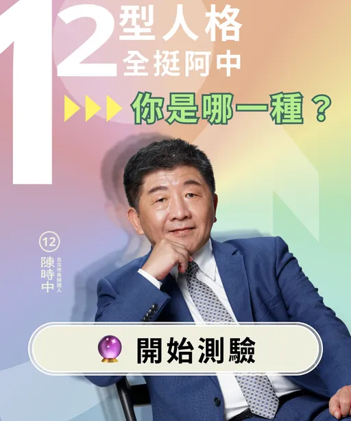 快來測!陳時中推12型人格測驗 最後3天力催年輕票入匭