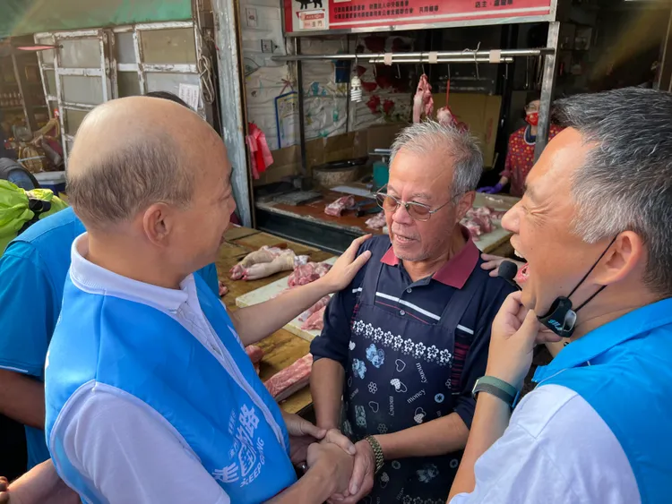 韓國瑜呼籲金門鄉親團結，支持楊鎮浯順利連任。蔡宇凌攝