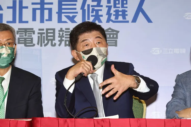 陳時中辯論會後記者會。葉志明攝