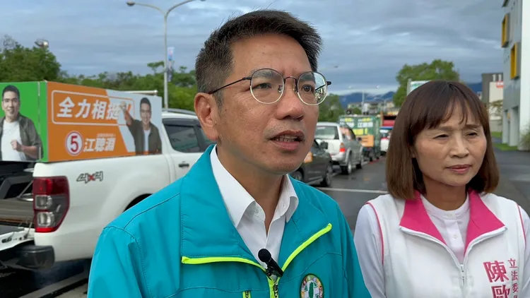 民進黨宜蘭縣長候選人江聰淵。林泊志攝