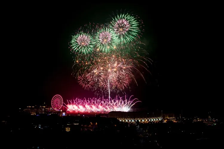 義大世界今年跨年煙火時間長達999秒。義大世界提供
