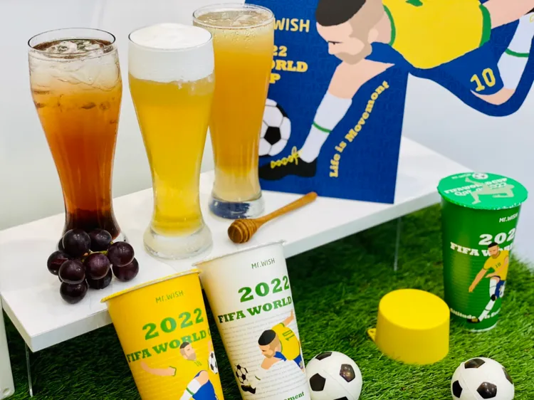 Mr.Wish瘋世足挺巴西，海尼根 0.0 系列新品，(左)法式葡萄 (中)蜂蜜奶油 (右)荔枝烏龍。曾仲葳攝