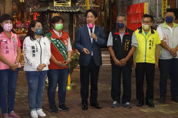 賴清德致詞時呼籲大家票投蔡培慧，為南投帶來改變的力量。田兆緯攝