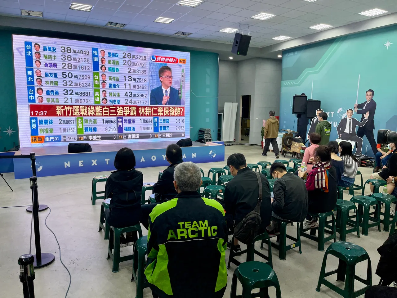 競選總部現場。施昂強攝