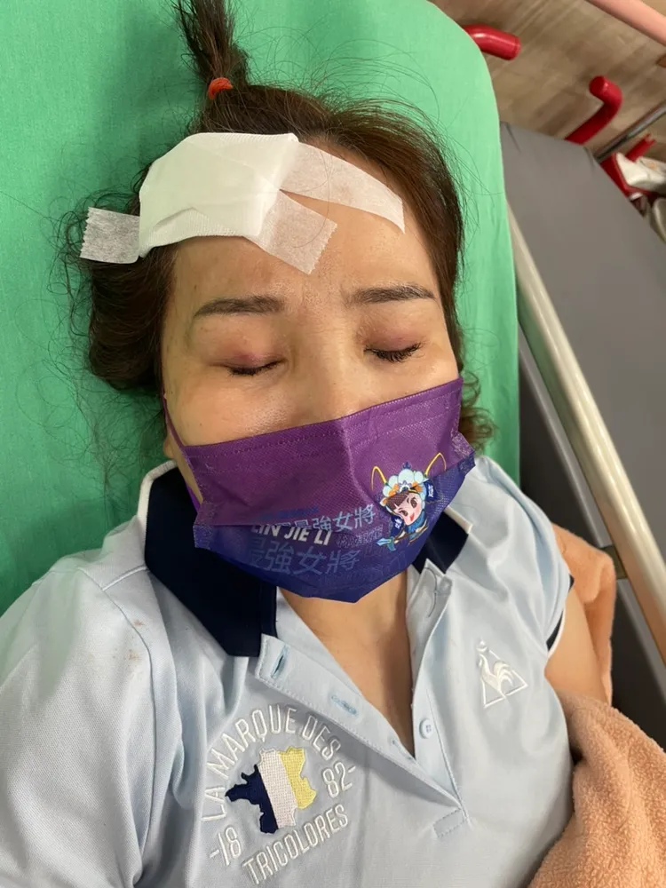 新黨候選人林婕麗傷勢。新黨提供