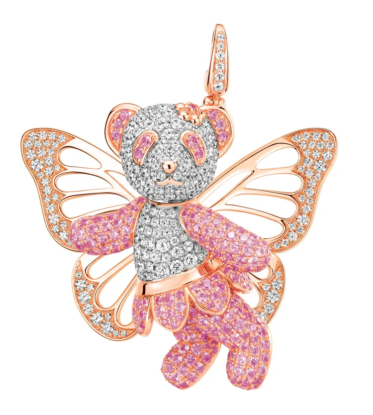 Fairy Bo Bo粉鑽珍珠貝母墜飾大型款，95萬2000元。品牌提供