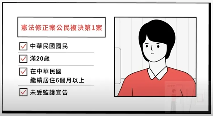 中選會說明參與修憲公投的投票人資格。中選會提供