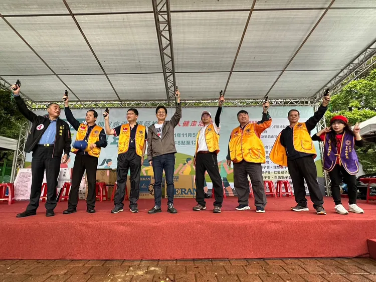 蔡適應在今天上午出席千人健走活動。蔡適應提供