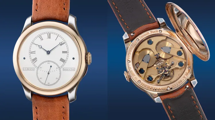 F.P. Journe Tourbillon Anniversaire Historique型號T30陀飛輪腕錶，估價約986萬元台幣。品牌提供