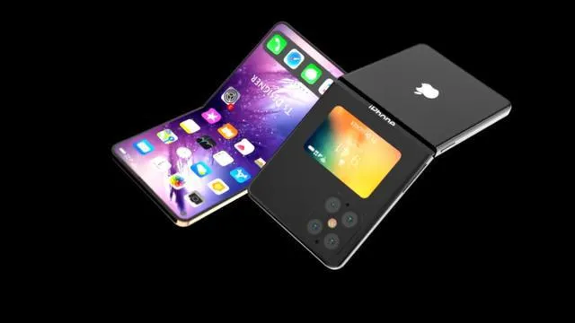 Apple的摺疊螢幕手機iPhone 15 Flip渲染圖。翻攝網易新聞