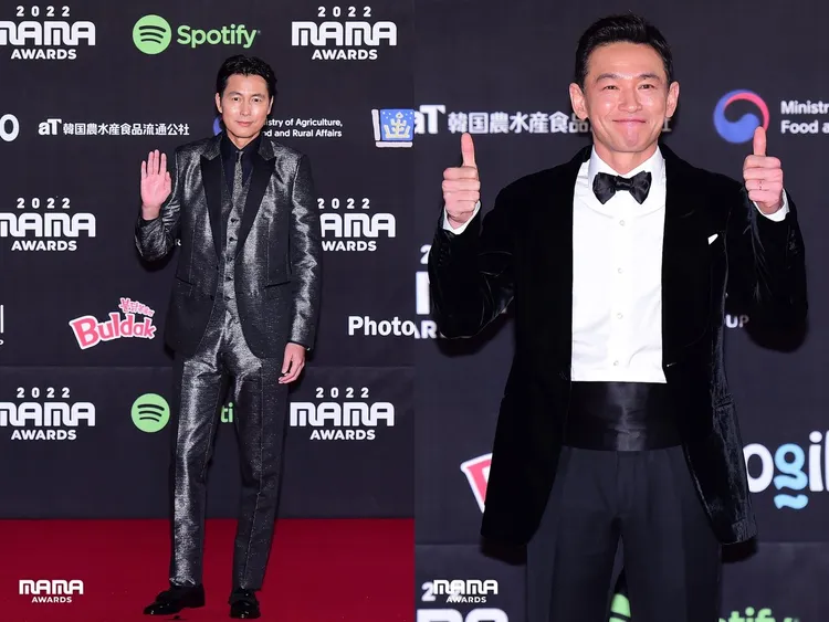 兩大影帝鄭雨盛（左）、黃晸玟受邀擔任頒獎人。翻攝MAMA推特