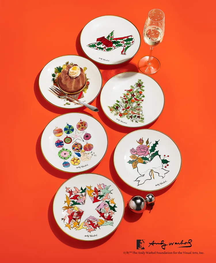 TIFFANY & Co. x Andy Warhol聯名系列骨瓷甜點盤6件組，未定價。品牌提供