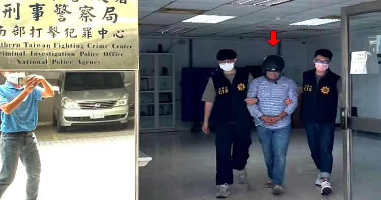 刑事局南打在高雄市鼓山區的大樓逮捕嫌犯陳俊聖。讀者提供