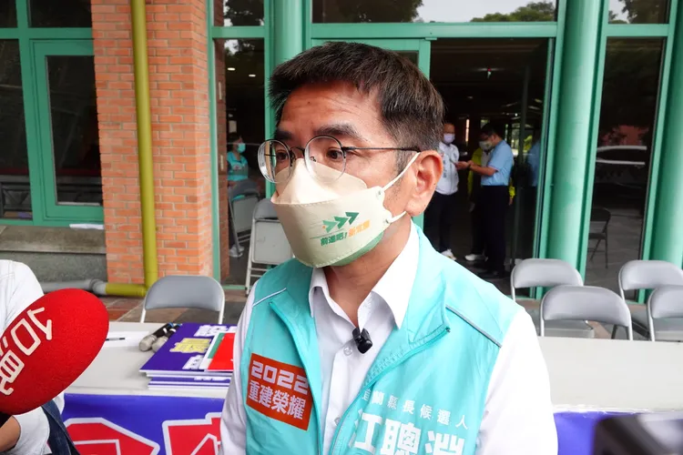 民進黨宜蘭縣長候選人江聰淵。林泊志攝