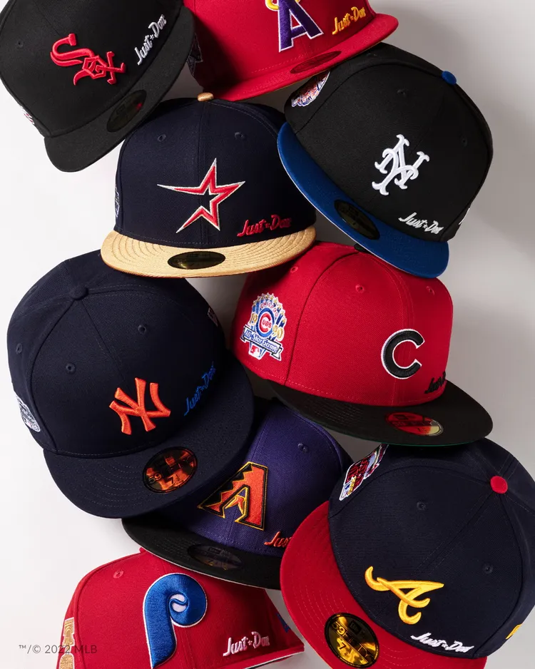Just Don x MLB New Era 59Fify聯名帽囊括正在爭MLB世界大賽冠軍的休士頓太空人與費城費城人隊帽款。品牌提供