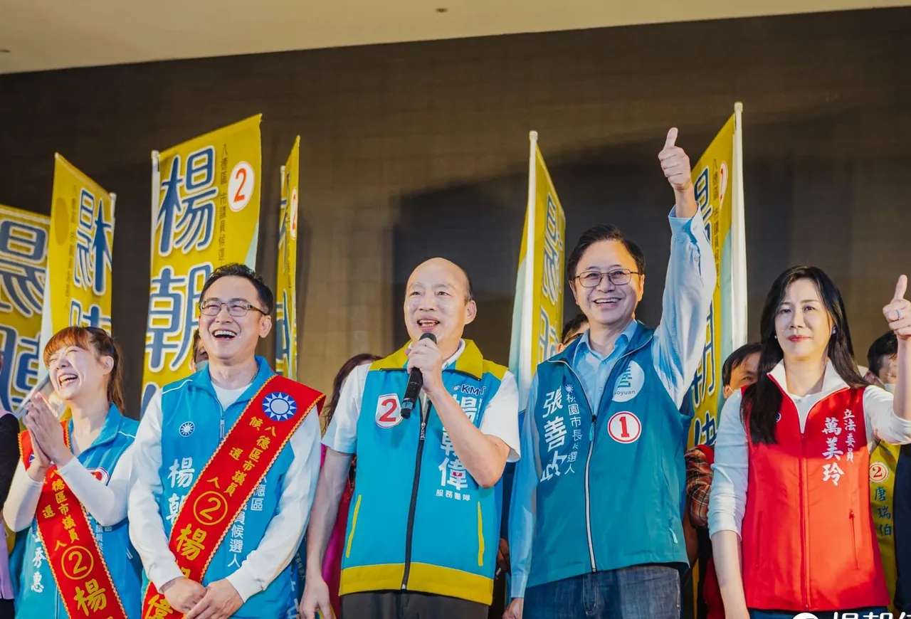 張善政與韓國瑜曾搭配參選總統。翻攝楊朝偉臉書