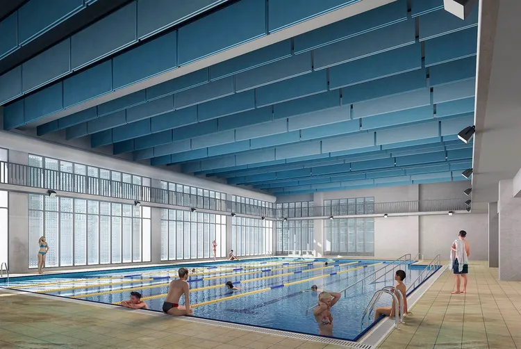 活動中心泳池設計圖。新工處提供