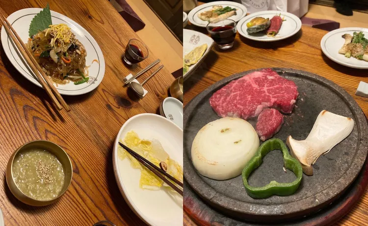 到韓國餐廳享用大餐。江泳錡提供