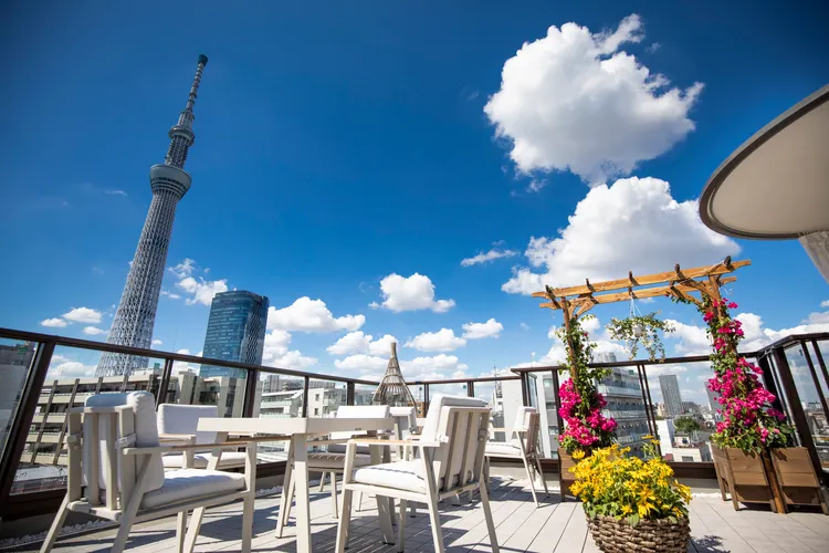 飯店頂樓的空中花園露台視野超好。ⒸSOLA HOTEL（未經授權請勿使用） 