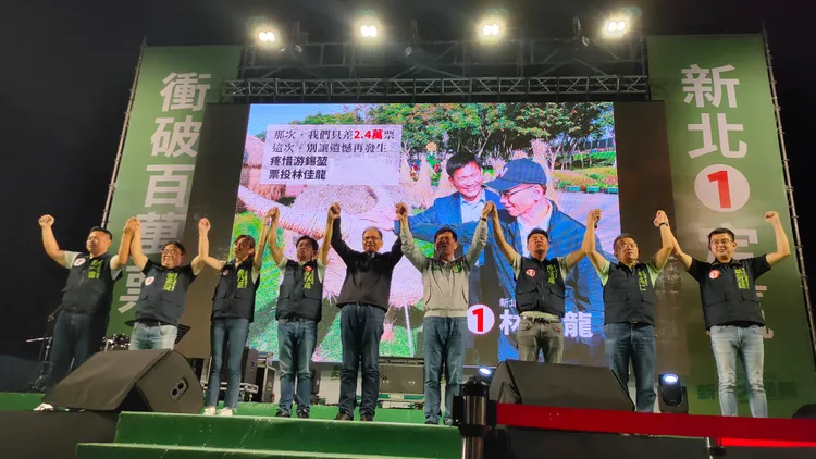 游錫堃呼籲選民集中選票全力支持林佳龍。莊淇鈞攝