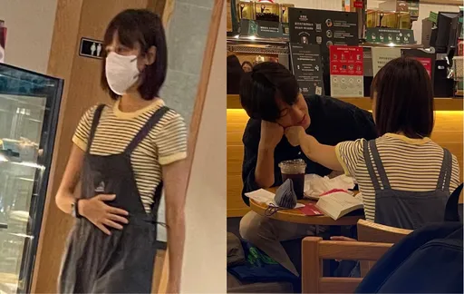 野生捕獲|黃姵嘉超樸實星巴克約會摸肚駁懷孕 邱昊奇熱戀期太累愛到度估