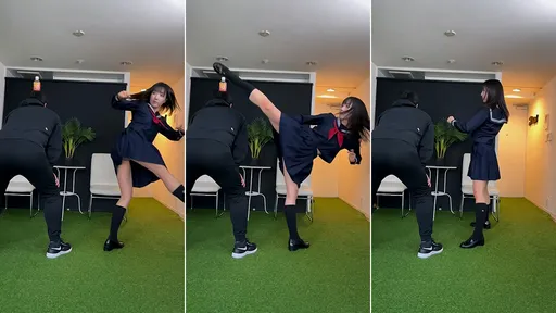 正妹迴旋踢「掀裙1秒鐘」狂吸8000萬點閱 鄉民:不緊盯「那裡」我輸你