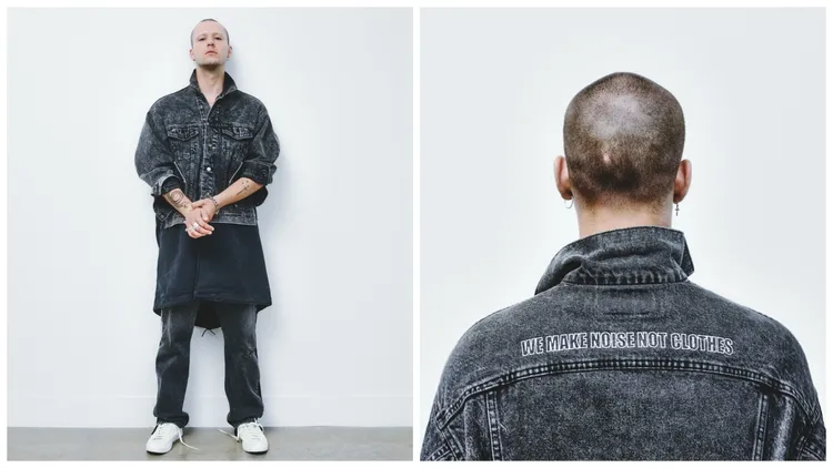 Levi’s x UNDERCOVER系列以解構重組為設計概念，選用Levi’s美製丹寧布和UNDERCOVER日製元件，巧玩異材質拼接與剪裁輪廓重組手法。品牌提供