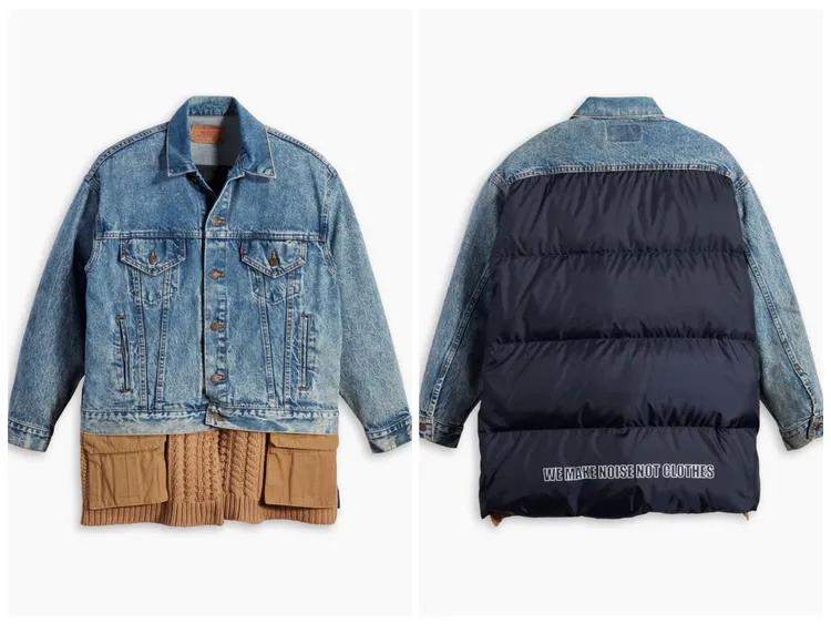 Levi’s x UNDERCOVER聯名系列日系湛藍拼接丹寧羽絨外套，2萬7900元。品牌提供